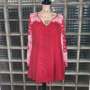 Free People, Boho Peasant Mini Dress, Sz XS, EEUC